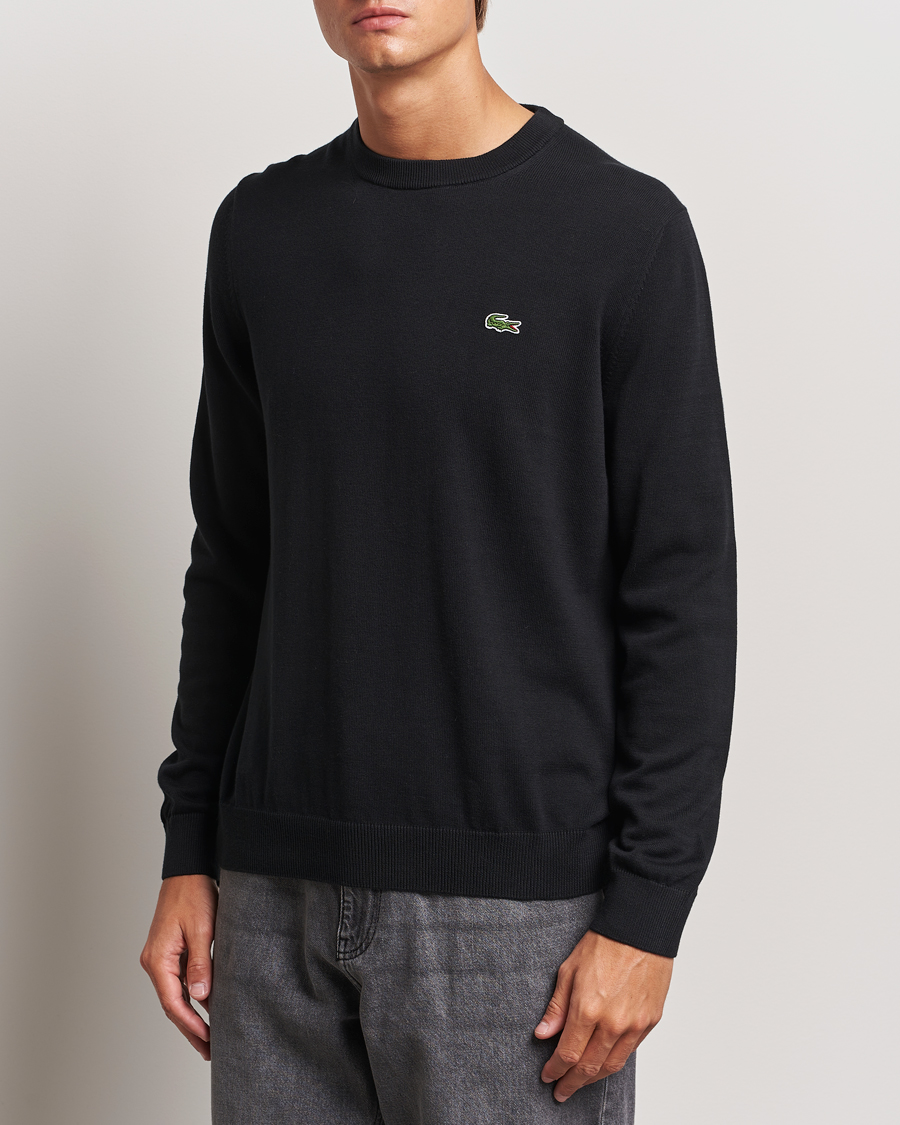Hombres | Jerséis y prendas de punto | Lacoste | Cotton Knitted Sweater Black