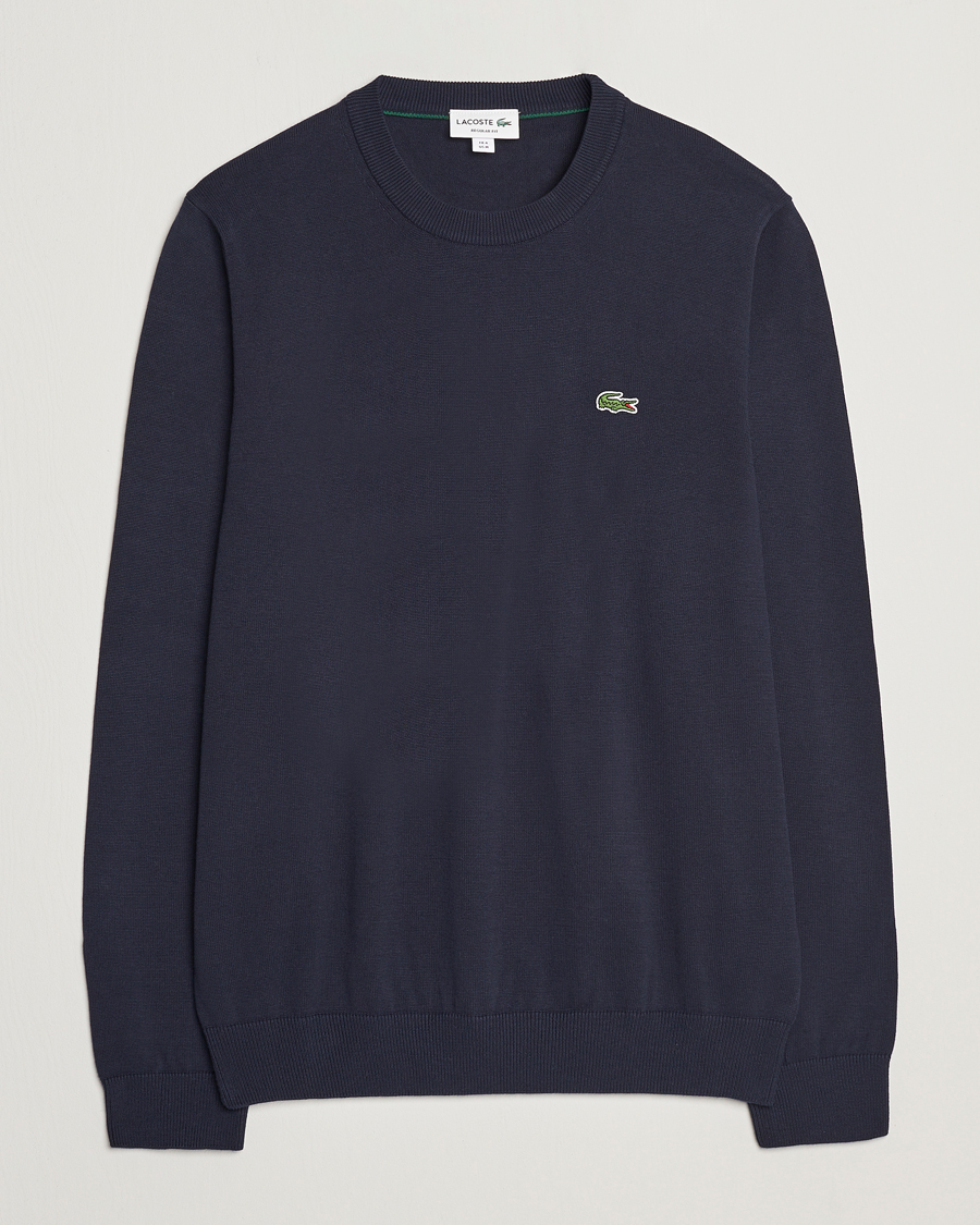 Hombres | Jerséis y prendas de punto | Lacoste | Cotton Knitted Sweater Navy Blue