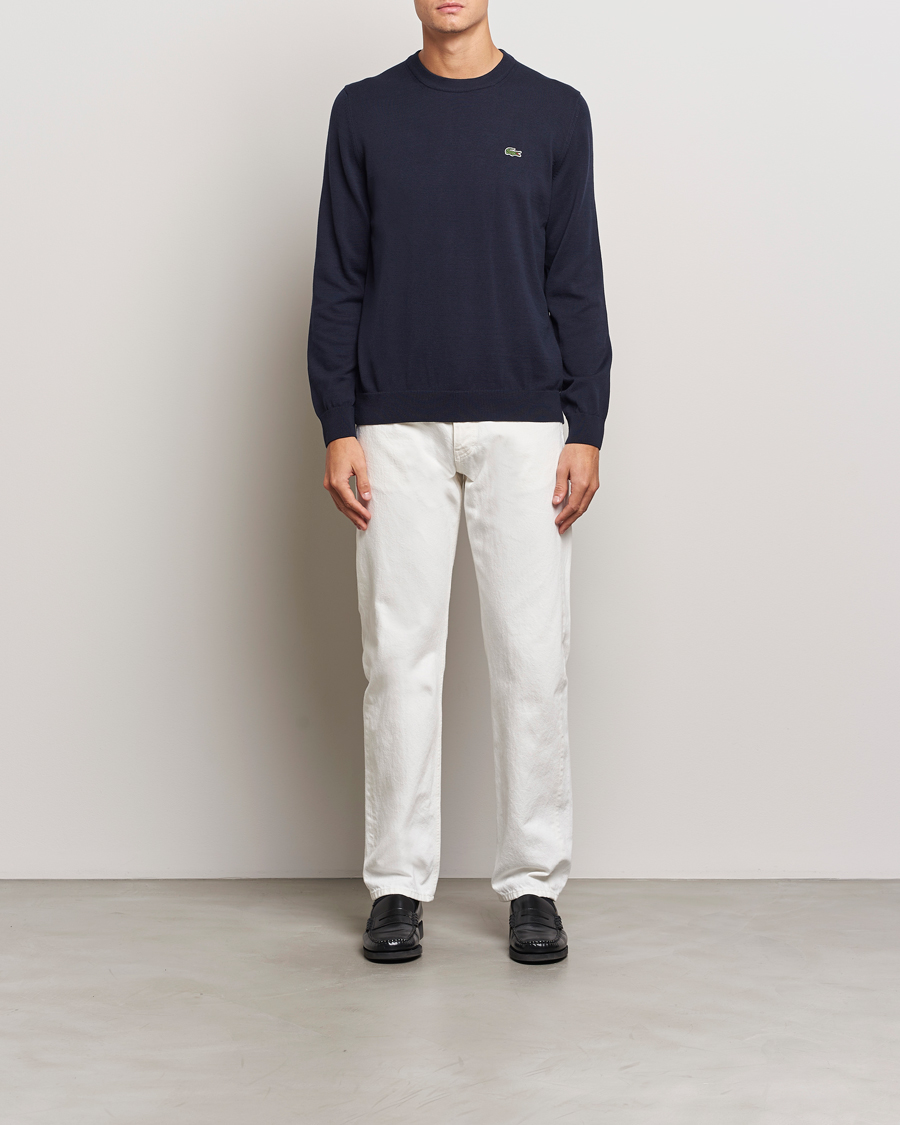 Hombres | Jerséis y prendas de punto | Lacoste | Cotton Knitted Sweater Navy Blue