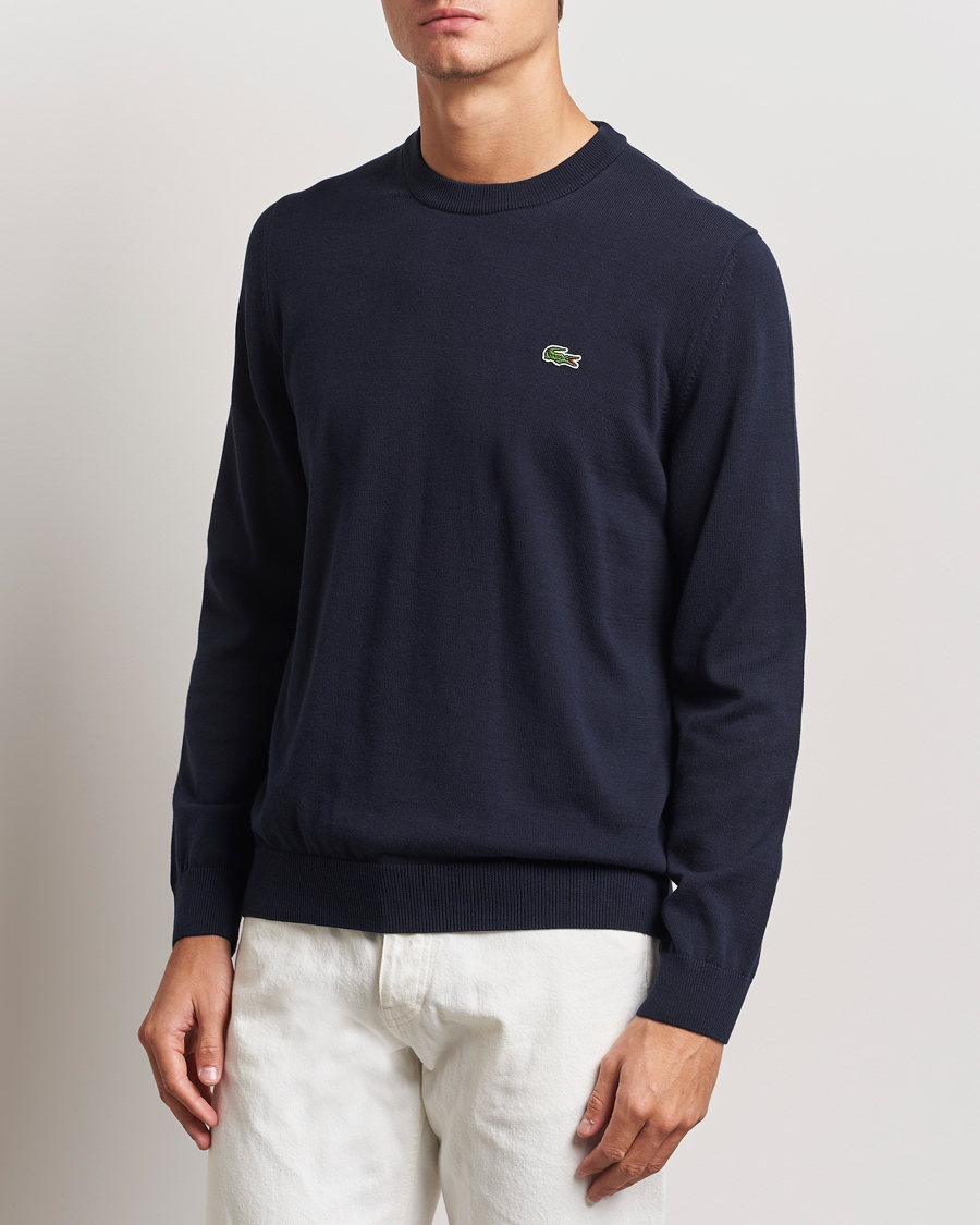 Hombres | Jerséis y prendas de punto | Lacoste | Cotton Knitted Sweater Navy Blue