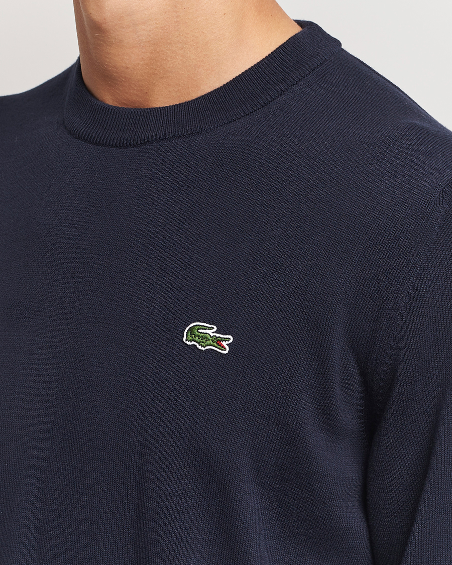 Hombres | Jerséis y prendas de punto | Lacoste | Cotton Knitted Sweater Navy Blue