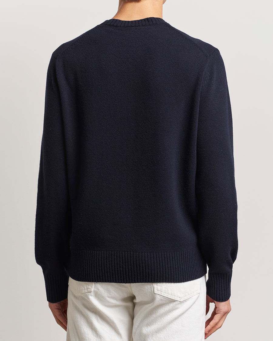 Hombres | Jerséis y prendas de punto | Lacoste | Carded Wool Crew Neck Navy