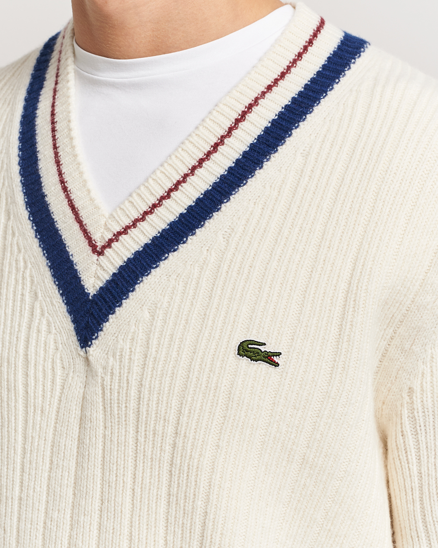Hombres | Jerséis y prendas de punto | Lacoste | Retro Tennis Wool V-Neck Lapland