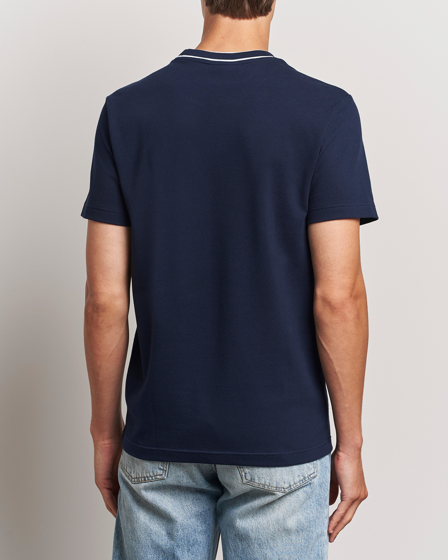Hombres | Camisetas | Lacoste | Contrast Rib Piqué T-Shirt Navy Blue