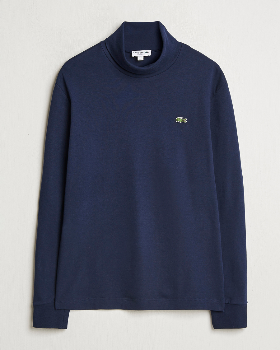 Hombres | Jerséis y prendas de punto | Lacoste | Interlock Cotton Rollneck Navy