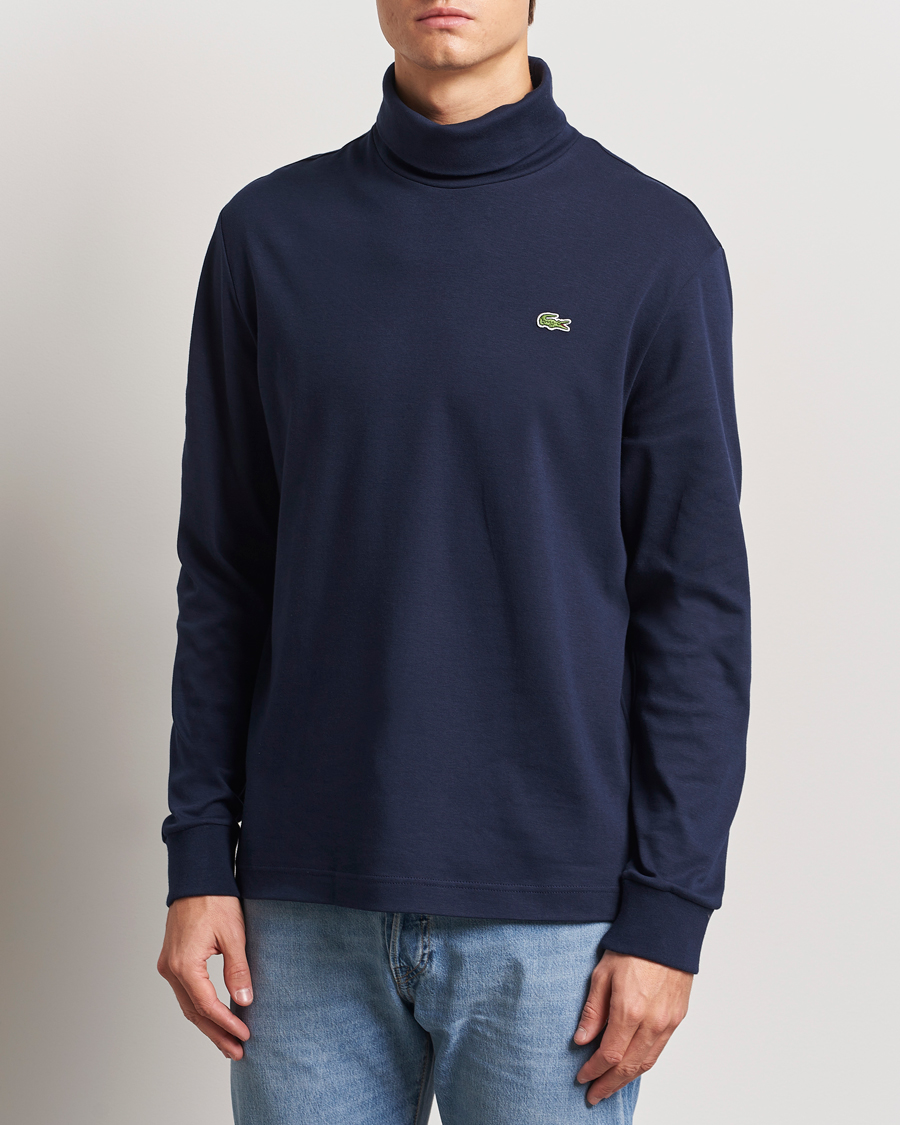 Hombres | Jerséis y prendas de punto | Lacoste | Interlock Cotton Rollneck Navy