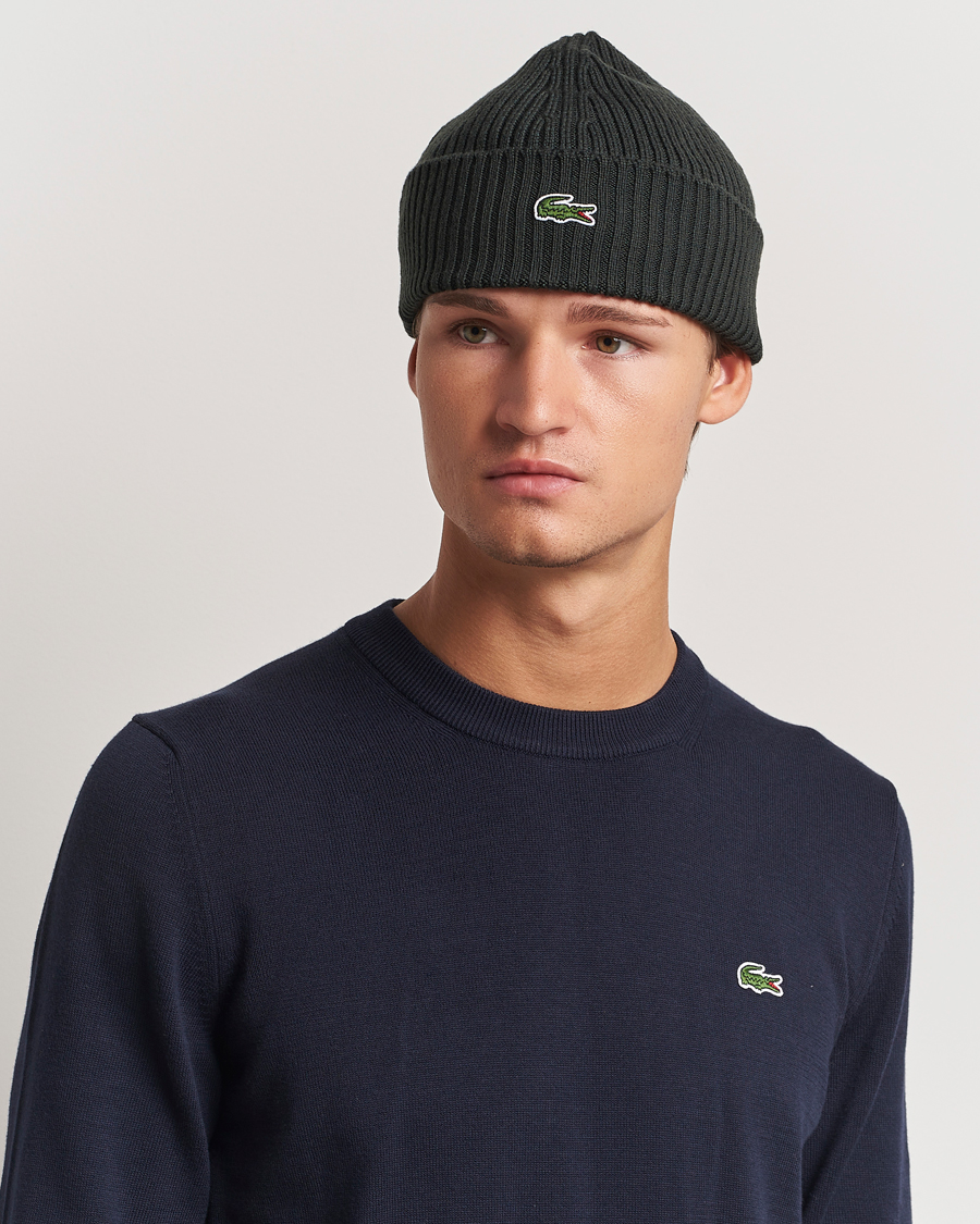 Hombres | Lacoste Wool Knitted Beanie Sapwood | Lacoste | Wool Knitted Beanie Sapwood