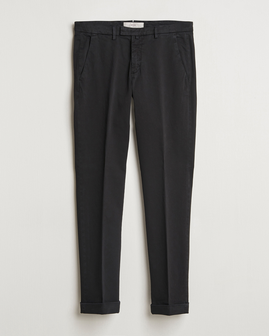 Hombres | Pantalones | Briglia 1949 | Slim Fit Cotton Stretch Chino Black