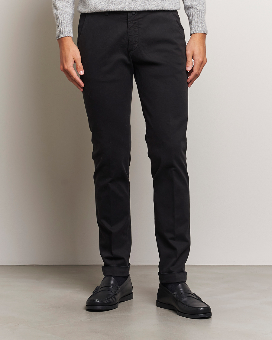 Hombres | Pantalones | Briglia 1949 | Slim Fit Cotton Stretch Chino Black