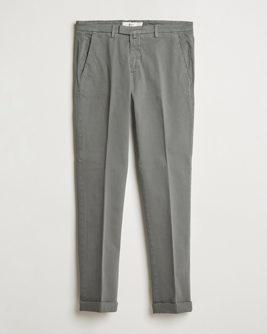 Hombres | Pantalones | Briglia 1949 | Slim Fit Cotton Stretch Chino Grey