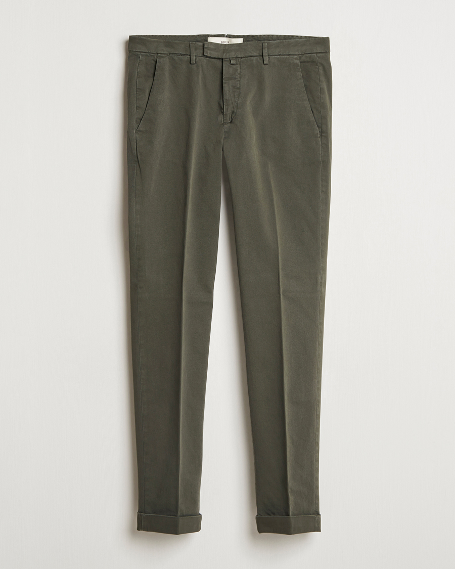 Hombres | Pantalones | Briglia 1949 | Slim Fit Cotton Stretch Chino Military