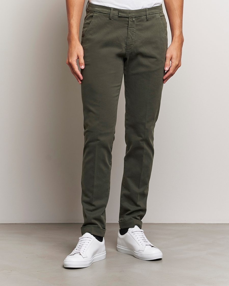 Hombres | Pantalones | Briglia 1949 | Slim Fit Cotton Stretch Chino Military