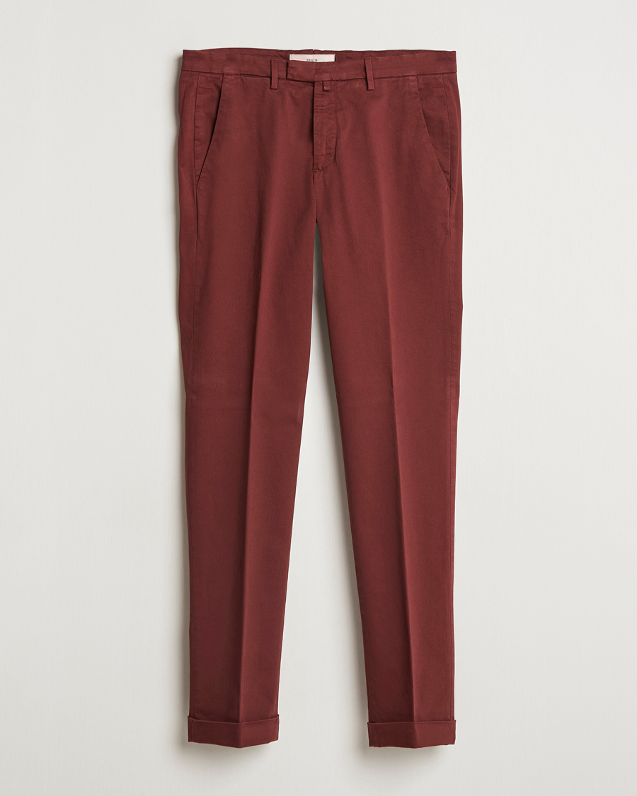 Hombres | Pantalones | Briglia 1949 | Slim Fit Cotton Stretch Chino Wine