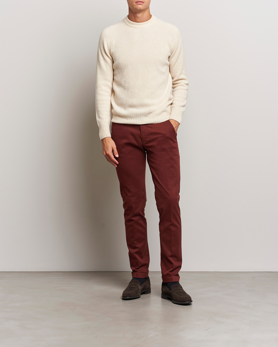 Hombres | Pantalones | Briglia 1949 | Slim Fit Cotton Stretch Chino Wine