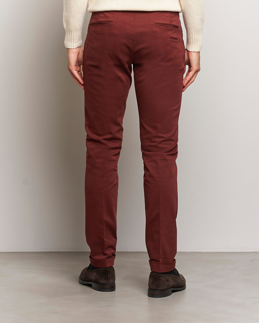 Hombres | Pantalones | Briglia 1949 | Slim Fit Cotton Stretch Chino Wine