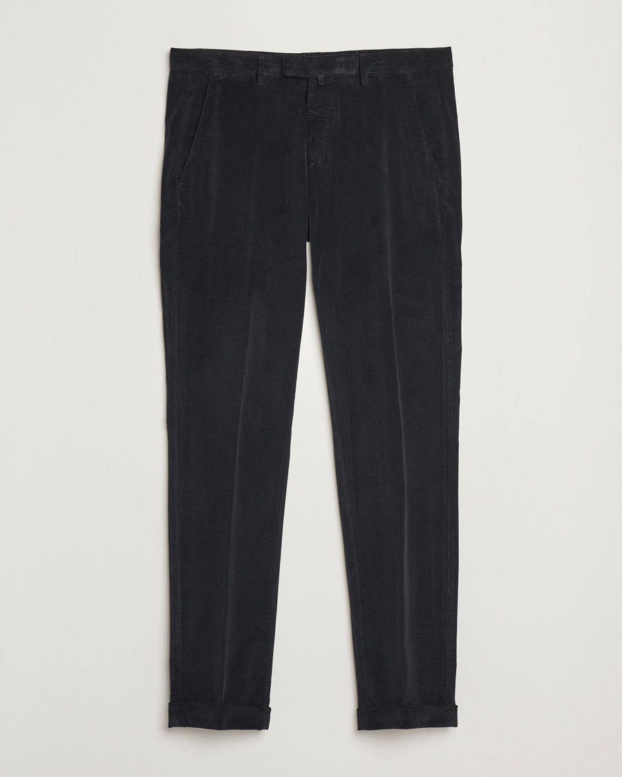 Hombres | Pantalones | Briglia 1949 | Slim Fit Corduroy Trousers Black