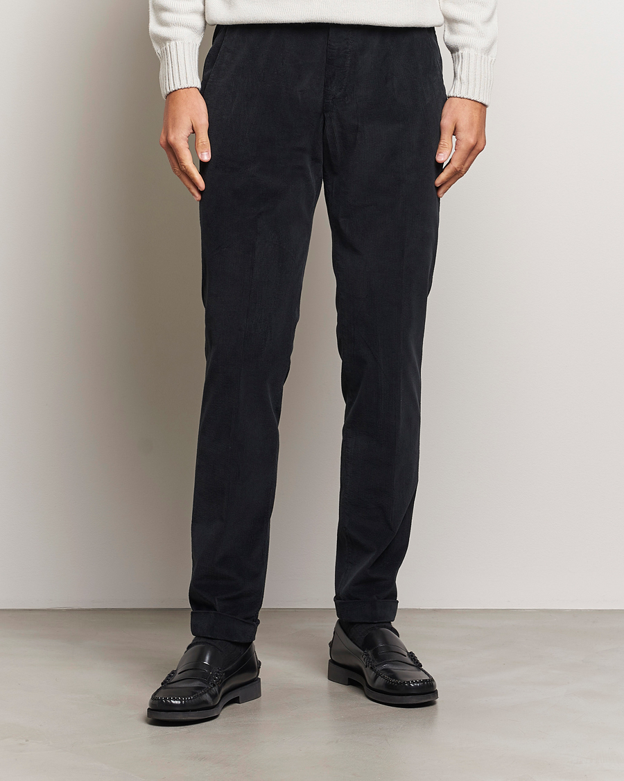 Hombres | Pantalones | Briglia 1949 | Slim Fit Corduroy Trousers Black
