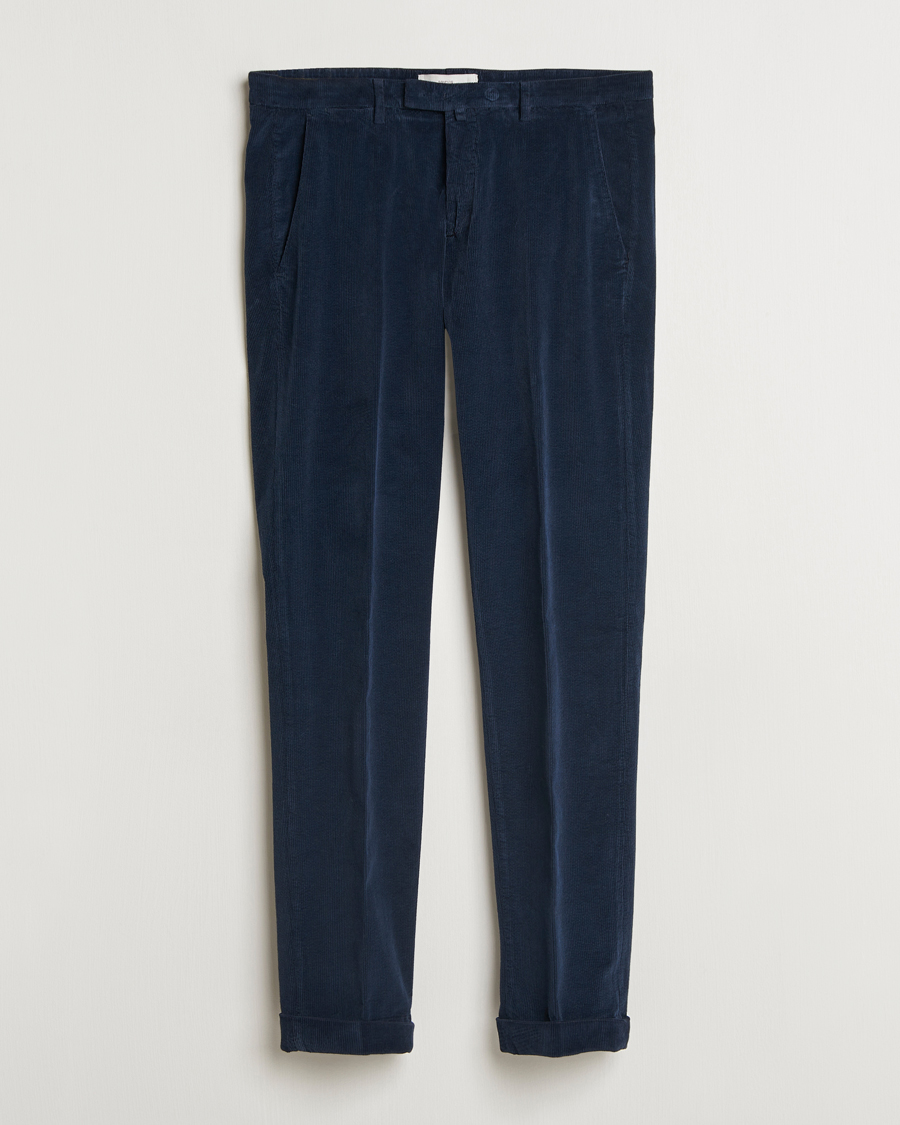 Hombres | Pantalones | Briglia 1949 | Slim Fit Corduroy Trousers Navy