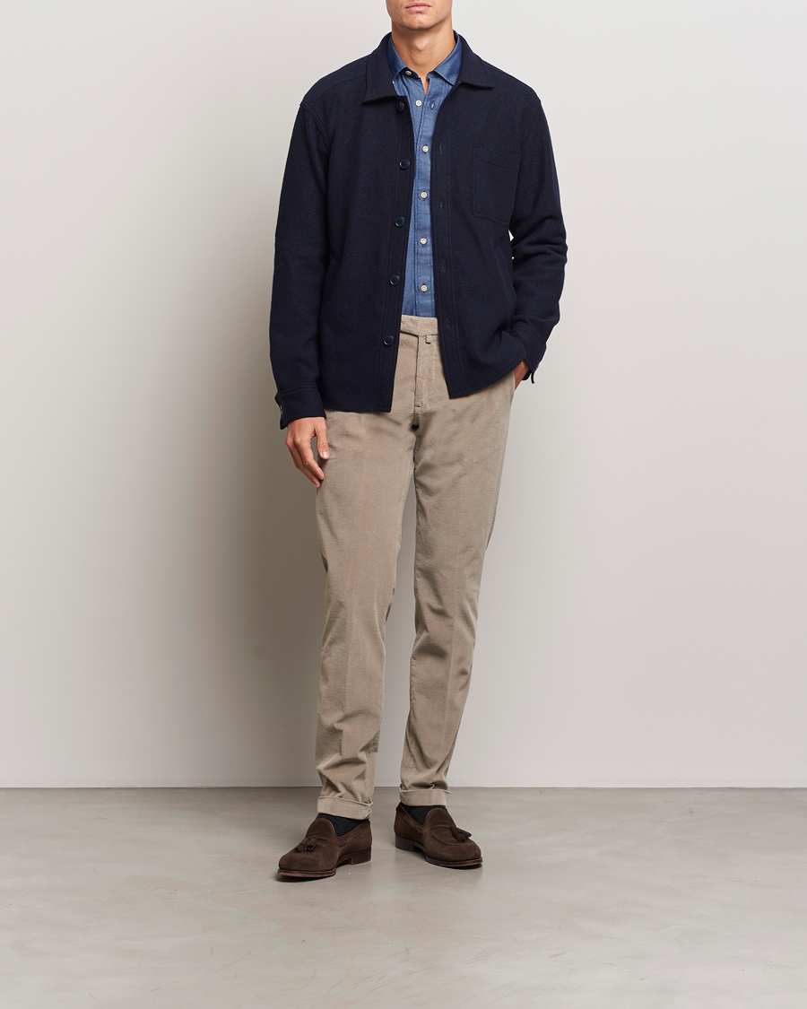 Hombres | Pantalones | Briglia 1949 | Slim Fit Corduroy Trousers Beige