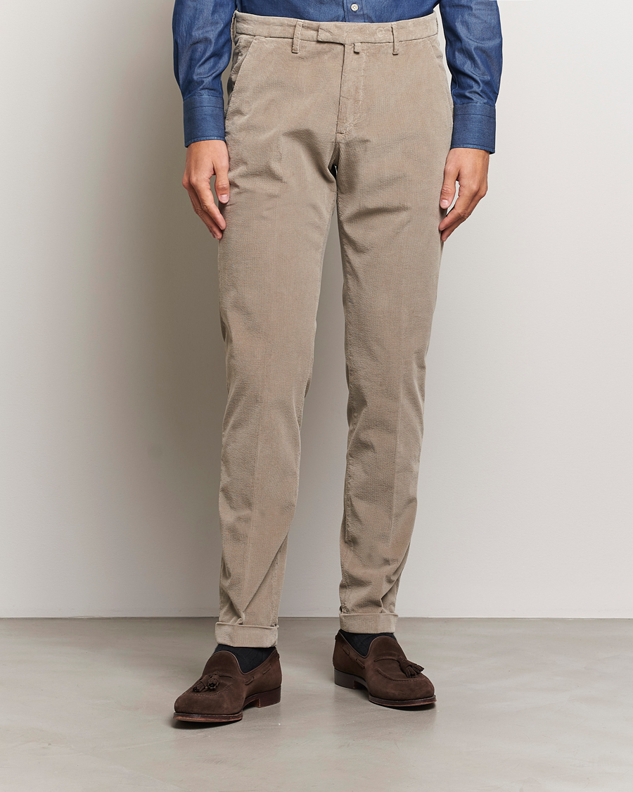 Hombres | Pantalones | Briglia 1949 | Slim Fit Corduroy Trousers Beige