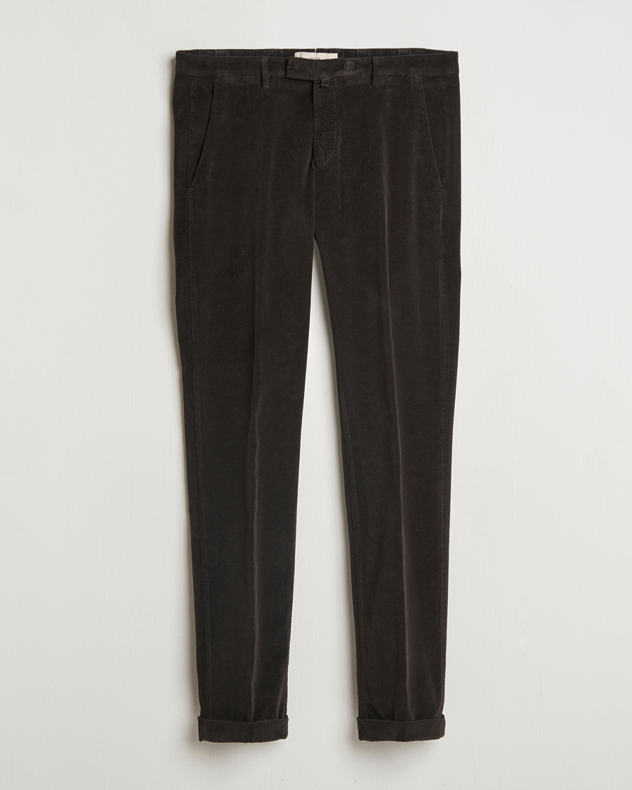Hombres | Pantalones | Briglia 1949 | Slim Fit Corduroy Trousers Dark Brown