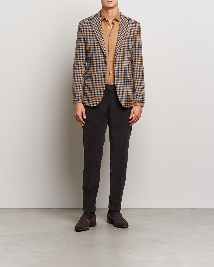 Hombres | Pantalones | Briglia 1949 | Slim Fit Corduroy Trousers Dark Brown