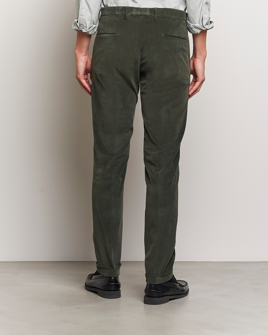 Hombres | Pantalones | Briglia 1949 | Slim Fit Corduroy Trousers Dark Green