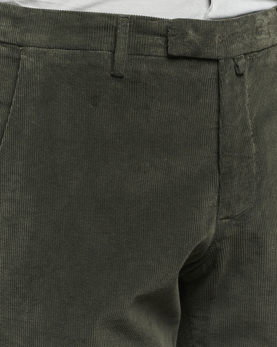Hombres | Pantalones | Briglia 1949 | Slim Fit Corduroy Trousers Dark Green
