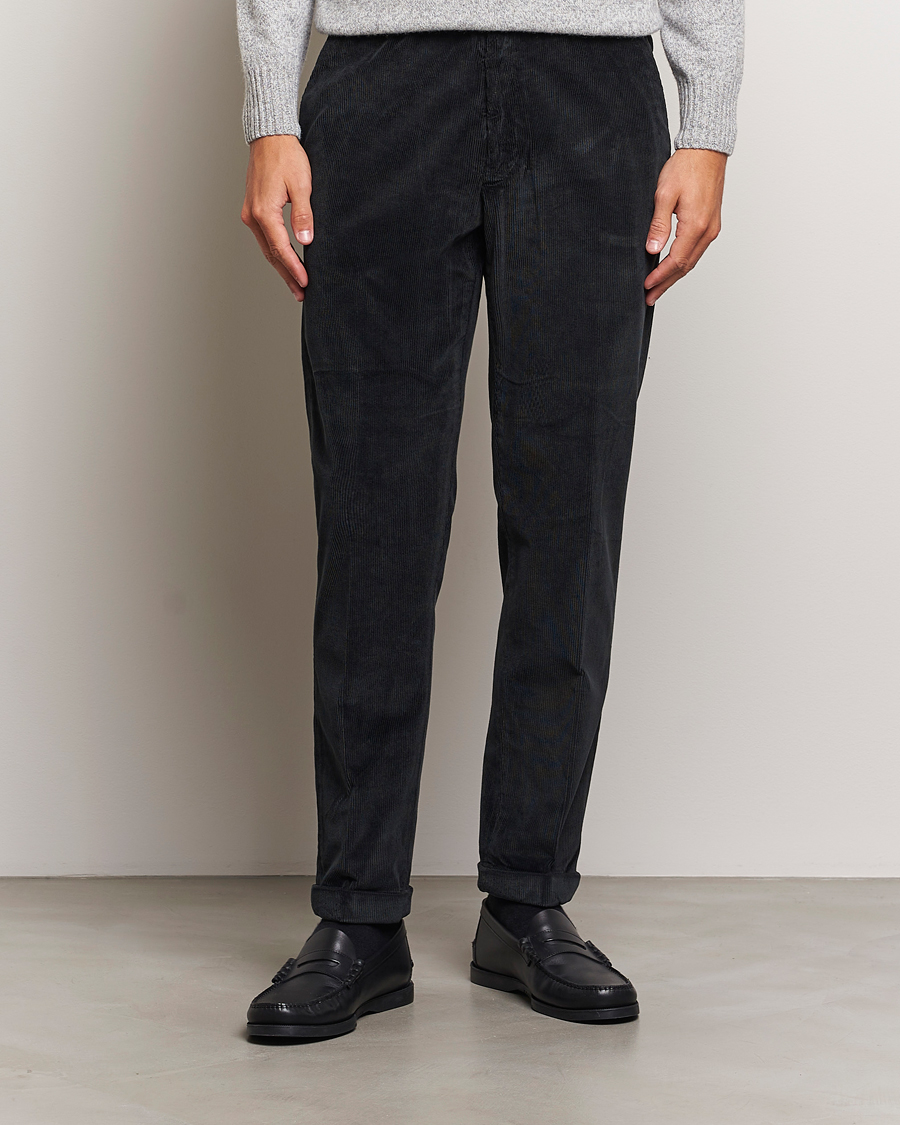 Hombres | Pantalones | Briglia 1949 | Easy Fit Corduroy Trousers Black