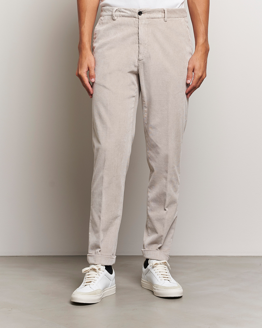 Hombres | Pantalones | Briglia 1949 | Easy Fit Corduroy Trousers Beige