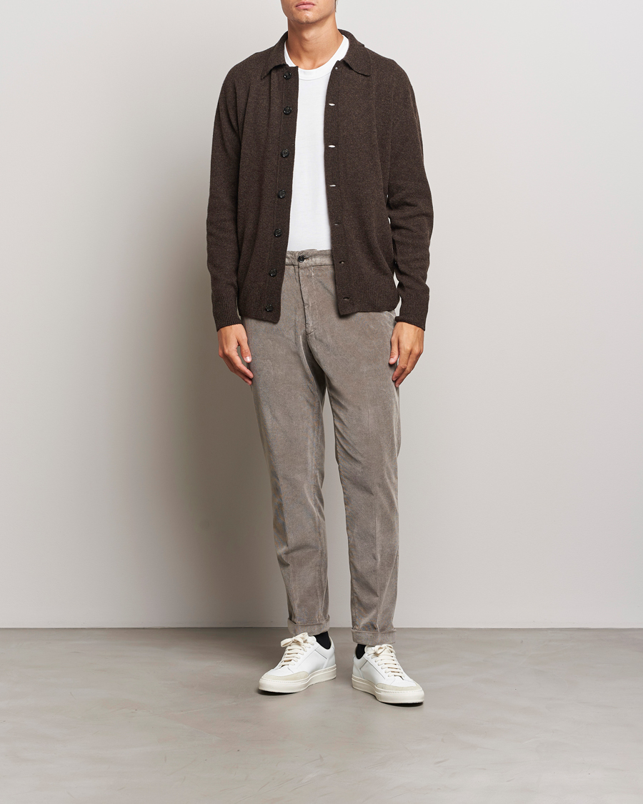 Hombres | Pantalones | Briglia 1949 | Easy Fit Corduroy Trousers Taupe