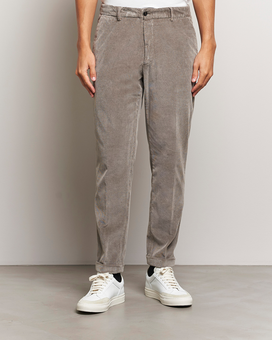 Hombres | Pantalones | Briglia 1949 | Easy Fit Corduroy Trousers Taupe