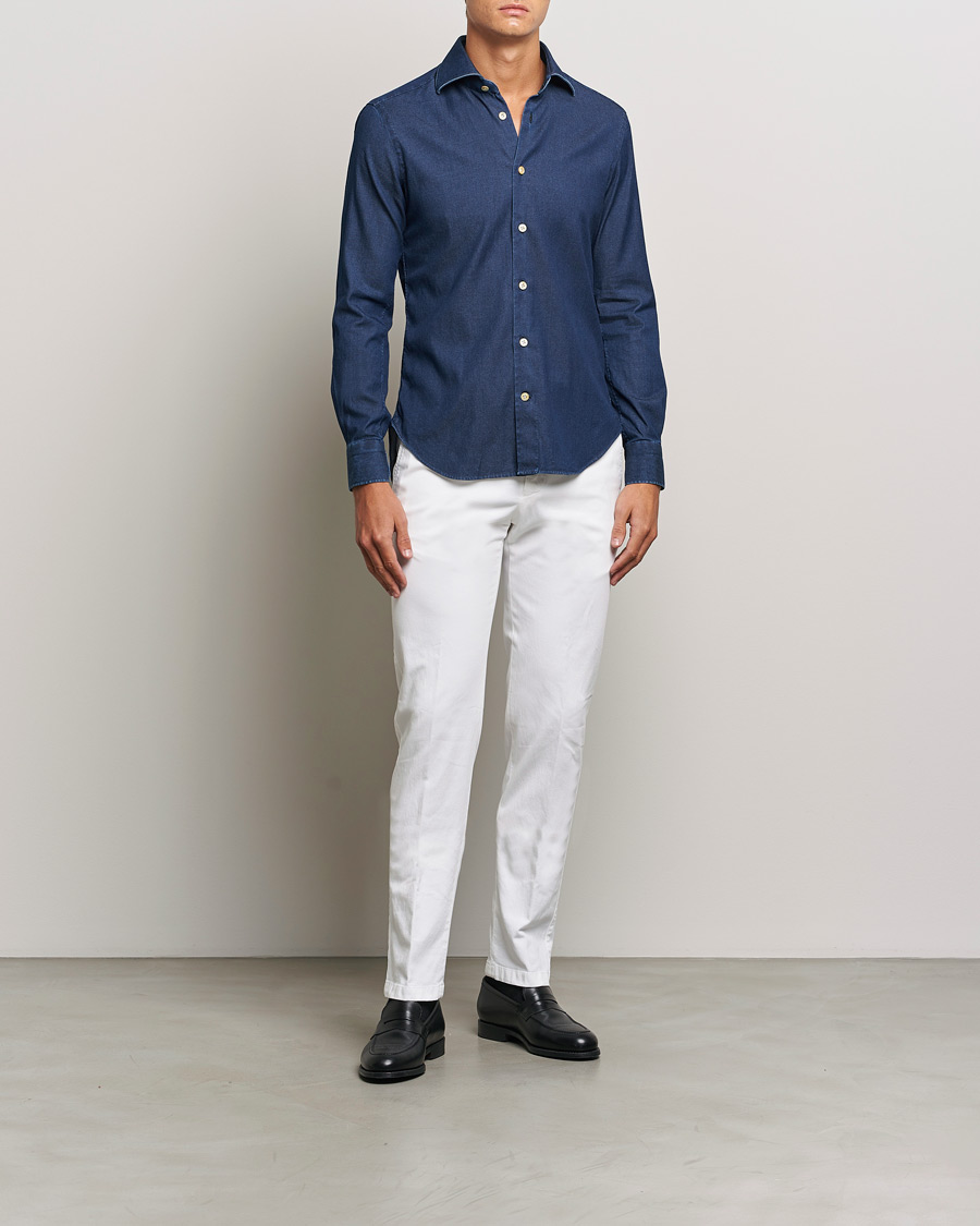 Hombres | Pantalones | Kiton | Cotton Stretch Trousers Optic White