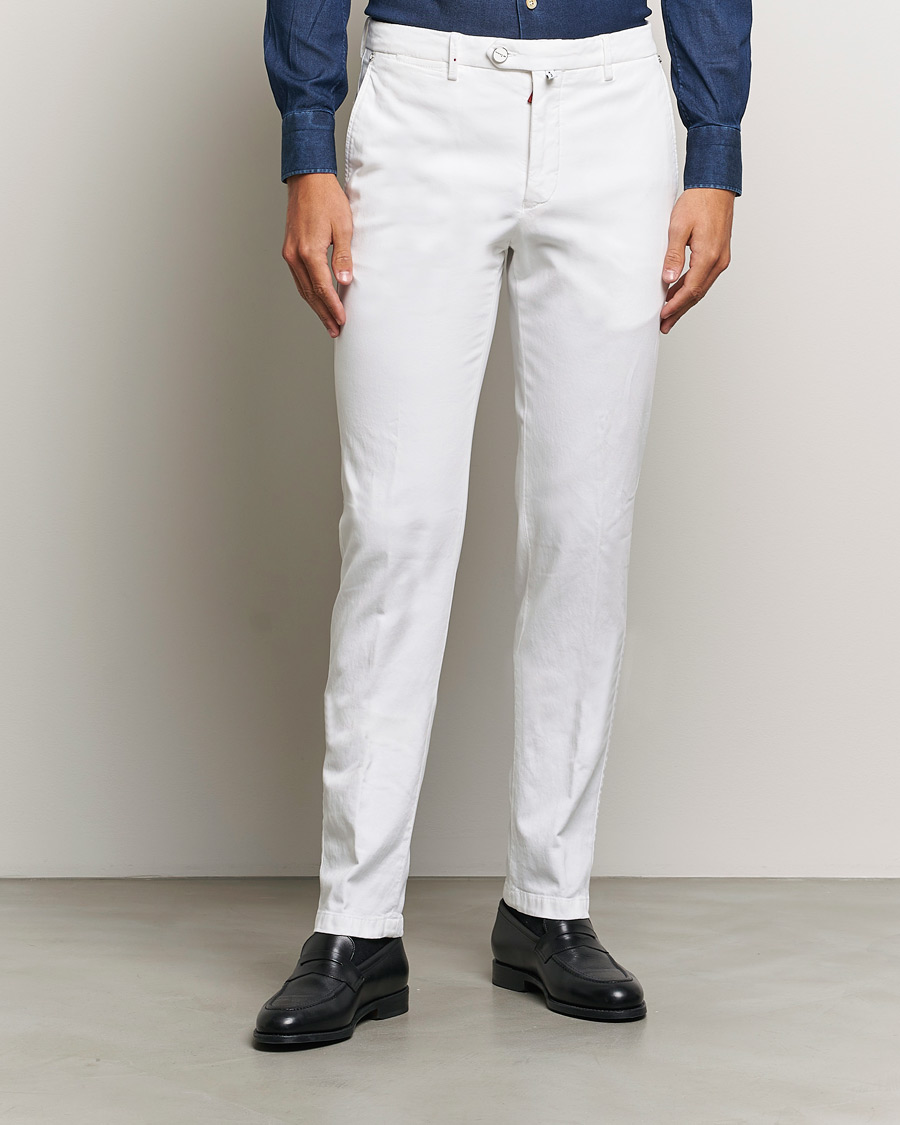 Hombres | Pantalones | Kiton | Cotton Stretch Trousers Optic White