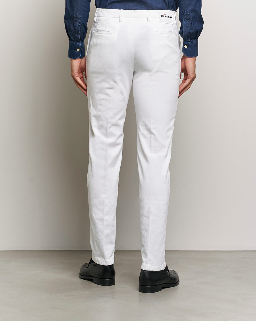 Hombres | Pantalones | Kiton | Cotton Stretch Trousers Optic White