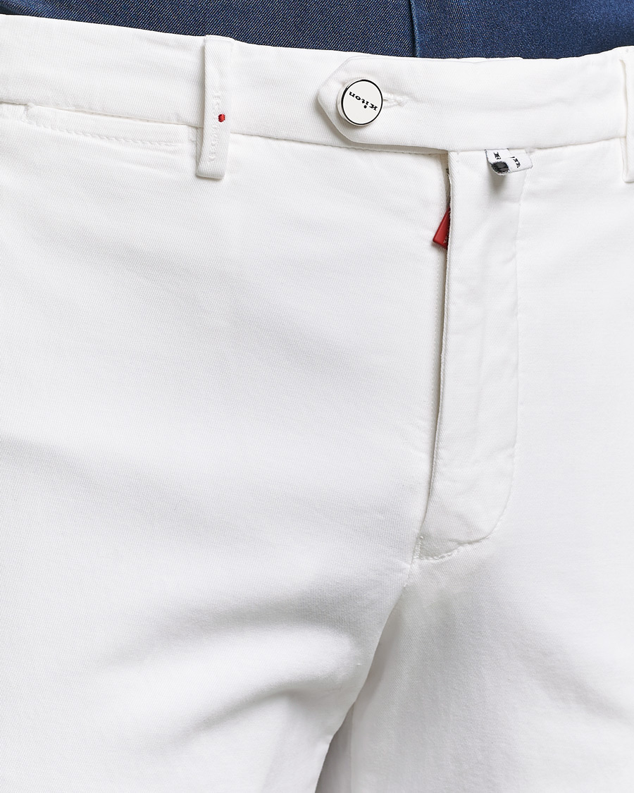 Hombres | Pantalones | Kiton | Cotton Stretch Trousers Optic White