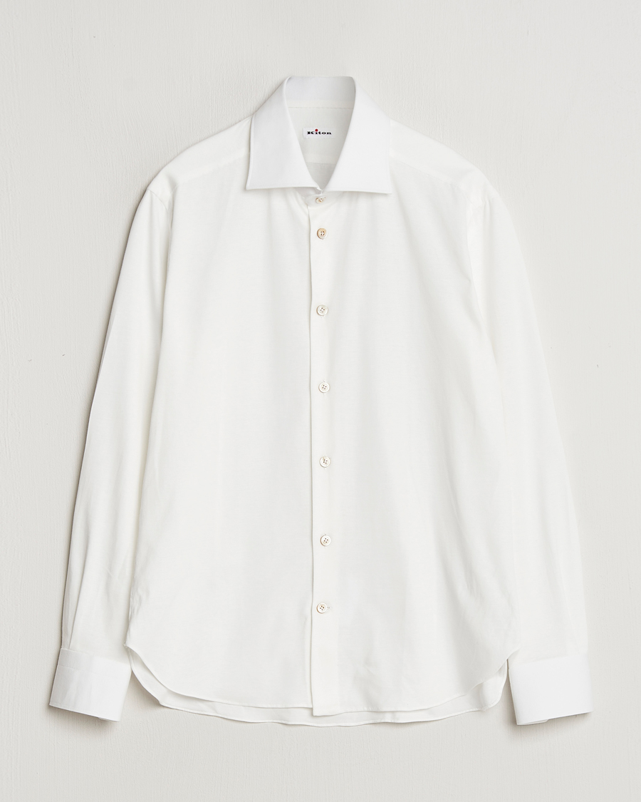 Hombres | Camisas | Kiton | Cotton Jersey Shirt White