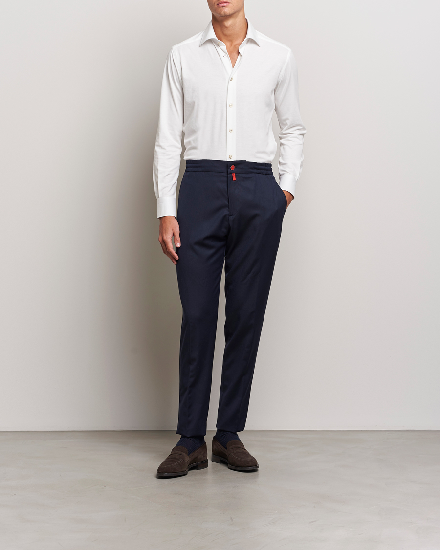 Hombres | Camisas | Kiton | Cotton Jersey Shirt White