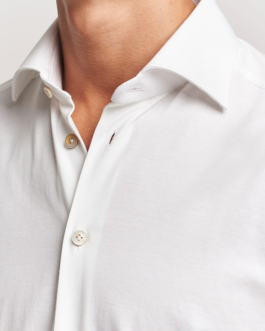 Hombres | Camisas | Kiton | Cotton Jersey Shirt White