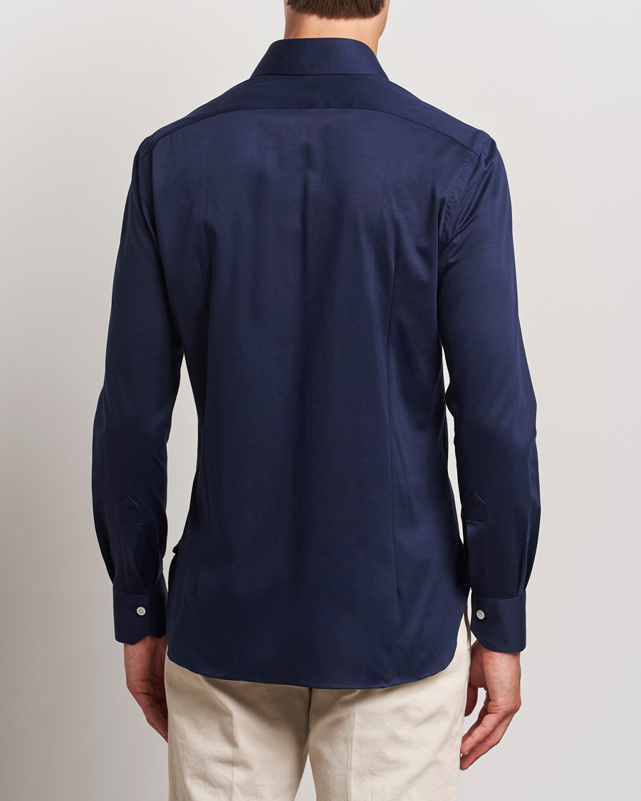 Hombres | Camisas | Kiton | Cotton Jersey Shirt Navy
