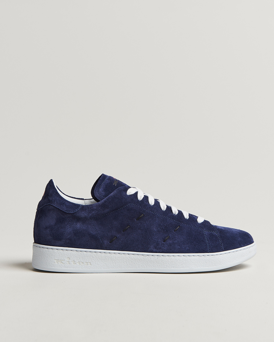 Hombres | Kiton Plain Sneakers Navy Suede | Kiton | Plain Sneakers Navy Suede