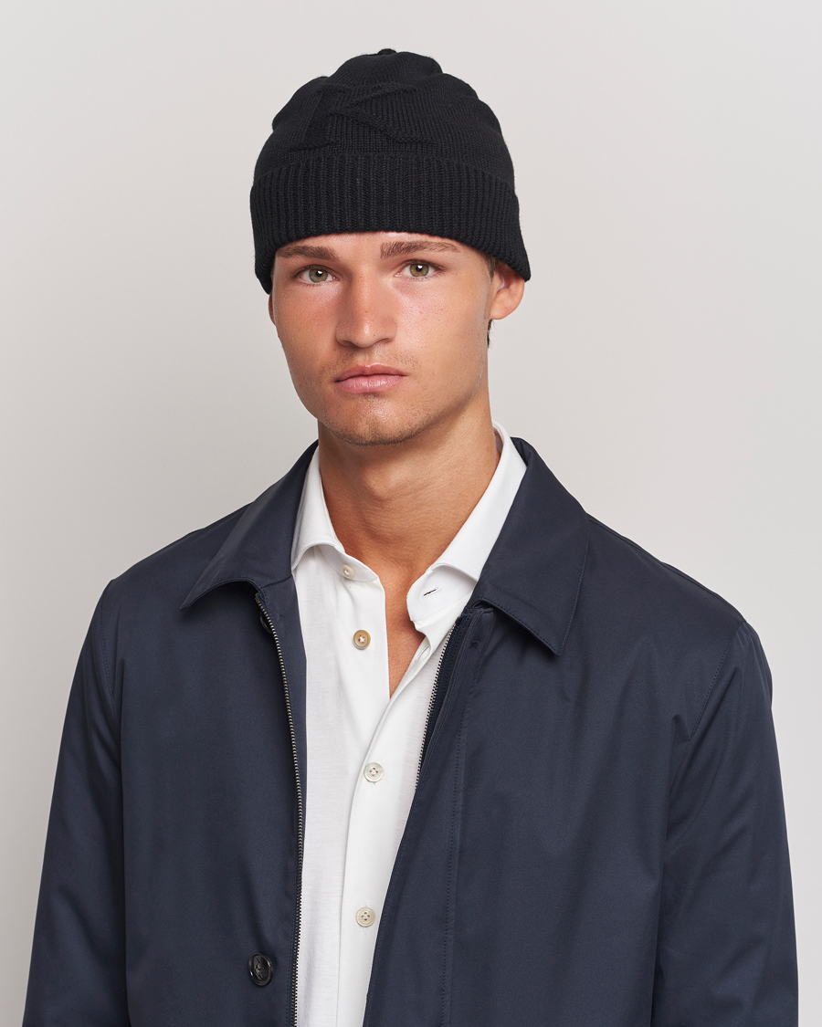 Hombres | Kiton Cashmere Beanie Black | Kiton | Cashmere Beanie Black