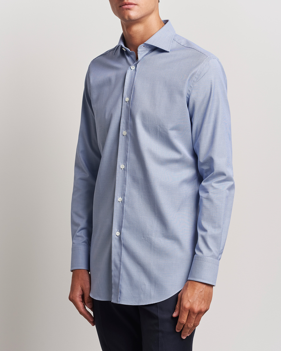 Hombres | Camisas | Brioni | Slim Fit Micro Structure Dress Shirt Light Blue