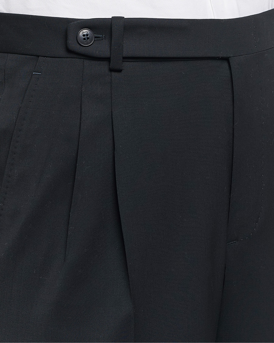 Hombres | Pantalones | Brioni | Pleated Wool Trousers Navy