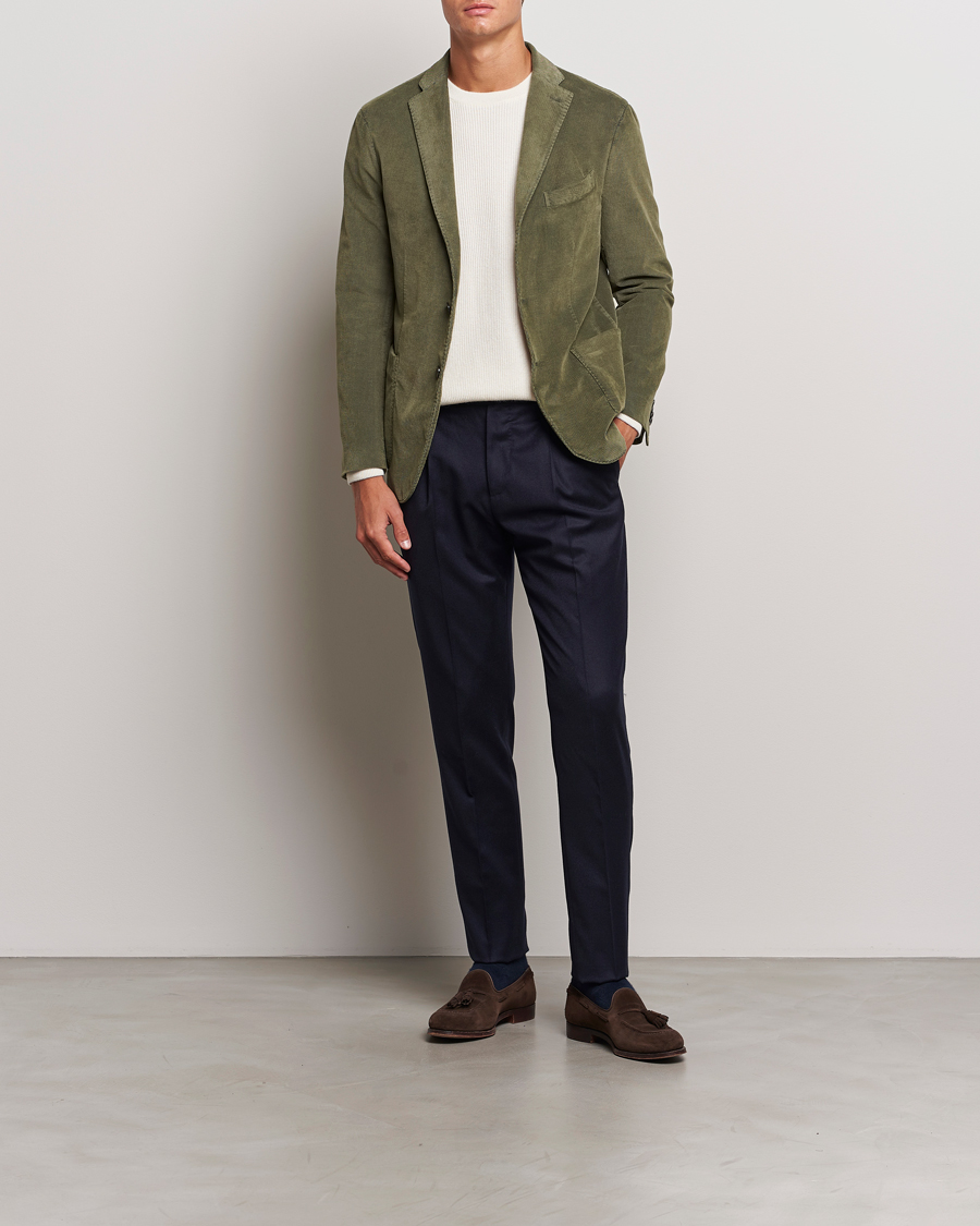 Hombres | Blazers | Boglioli | K Jacket Corduroy Blazer Dark Green