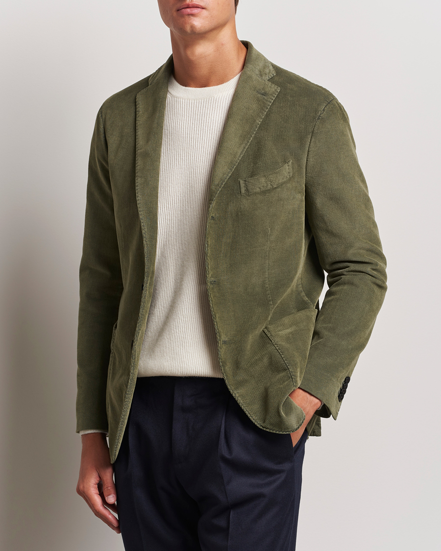 Hombres | Blazers | Boglioli | K Jacket Corduroy Blazer Dark Green
