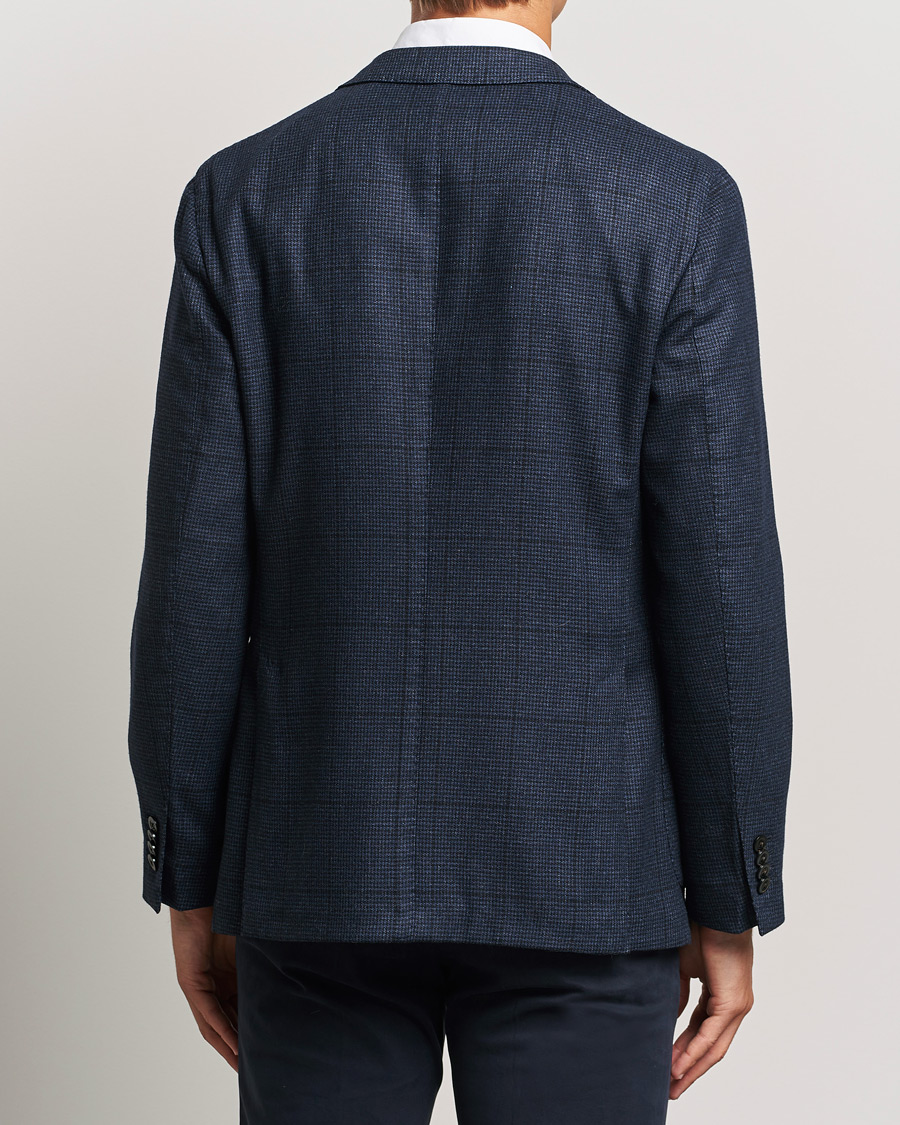 Hombres | Blazers | Boglioli | K Jacket Overcheck Wool Blazer Navy
