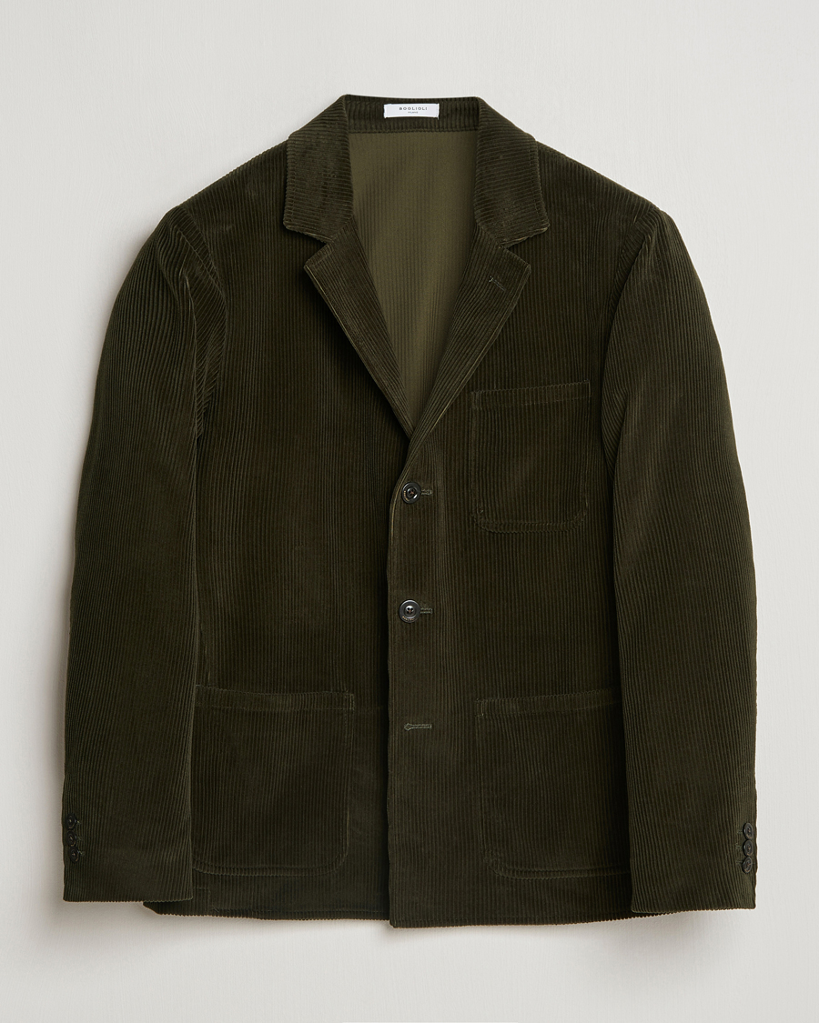 Hombres | Blazers | Boglioli | Wale Corduroy Painter Jacket Dark Green