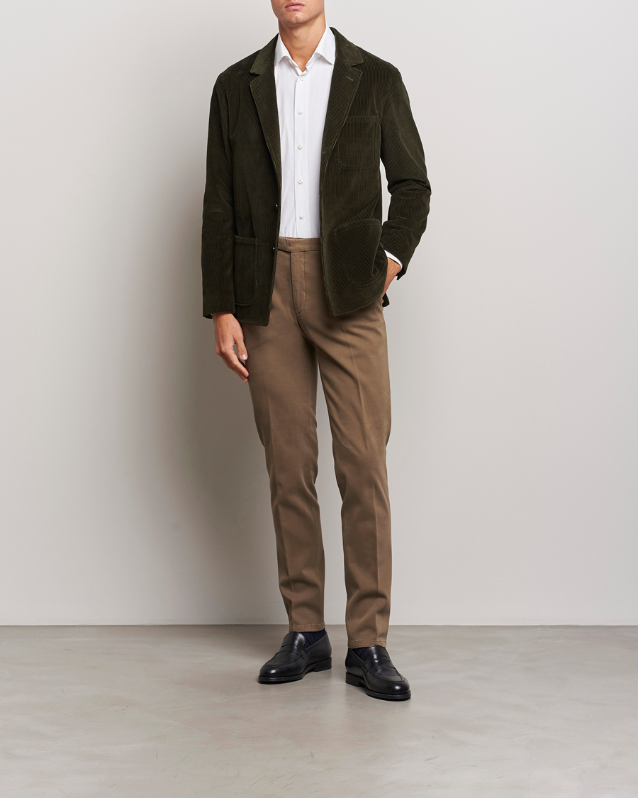 Hombres | Blazers | Boglioli | Wale Corduroy Painter Jacket Dark Green