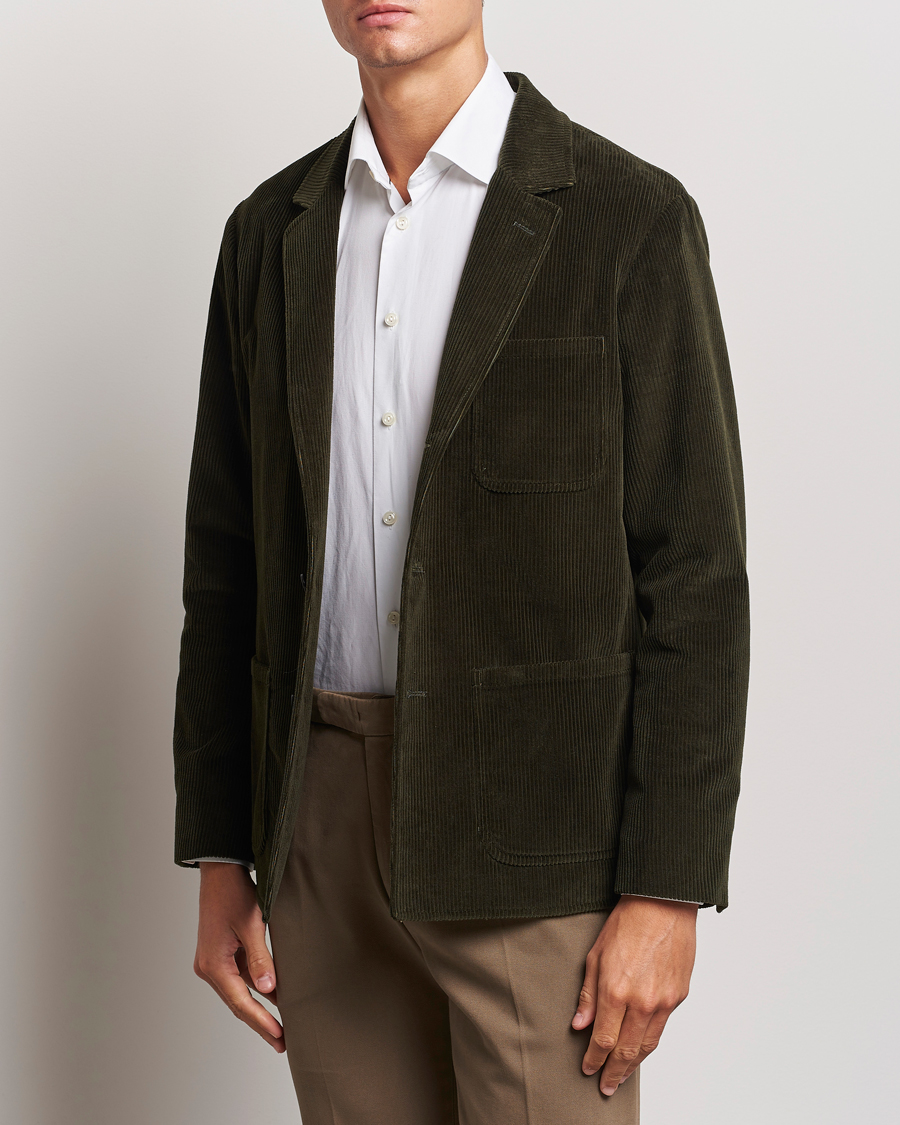 Hombres | Blazers | Boglioli | Wale Corduroy Painter Jacket Dark Green